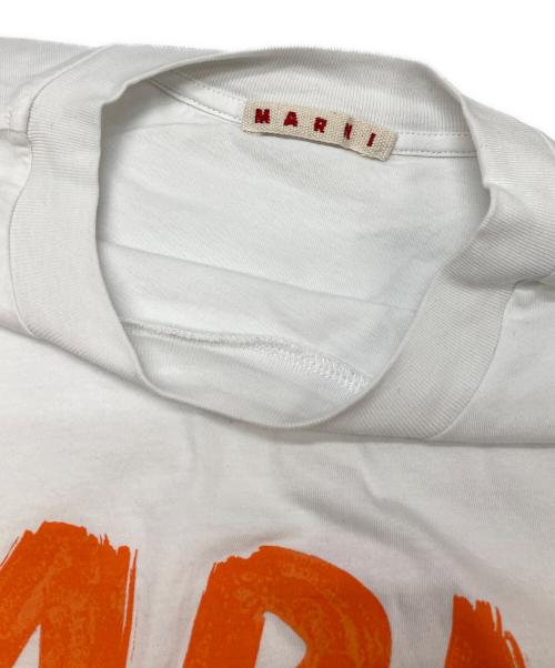 MARNI（マルニ）MARNI (マルニ) レタリングプリント オーバーサイズTシャツ ホワイト×オレンジ サイズ:38の古着・服飾アイテム