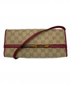 GUCCIグッチ）の古着「GGキャンパスバンブーショルダーバッグ」｜ベージュ