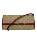 GUCCIグッチ）の古着「GGキャンパスバンブーショルダーバッグ」｜ベージュ