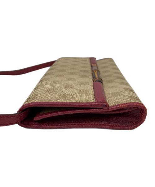 GUCCI（グッチ）GUCCI (グッチ) GGキャンパスバンブーショルダーバッグ ベージュの古着・服飾アイテム