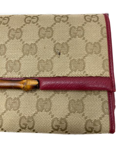 GUCCI（グッチ）GUCCI (グッチ) GGキャンパスバンブーショルダーバッグ ベージュの古着・服飾アイテム