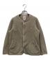 DANTON（ダントン）の古着「FLEECE COLLARLESS JACKET」｜ベージュ