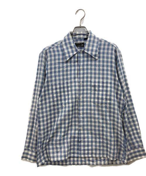 J.C.PENNY（ジェーシーペニー）J.C.PENNY (ジェーシーペニー) チェックシャツ ホワイト×ブルー サイズ:Mの古着・服飾アイテム