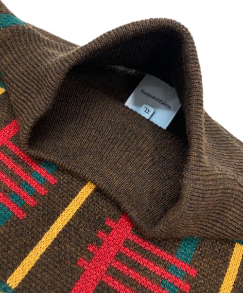 SASQUATCHfabrix.（サスクワッチファブリックス）SASQUATCHfabrix. (サスクワッチファブリックス) RASTA HI-GAUGE MOCKNECK KNIT ブラウン サイズ:XLの古着・服飾アイテム