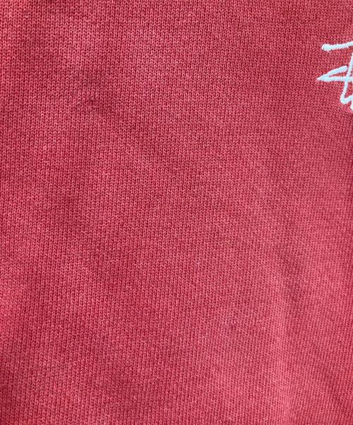 stussy（ステューシー）stussy (ステューシー) ロゴ刺繍パーカー レッド サイズ:Lの古着・服飾アイテム