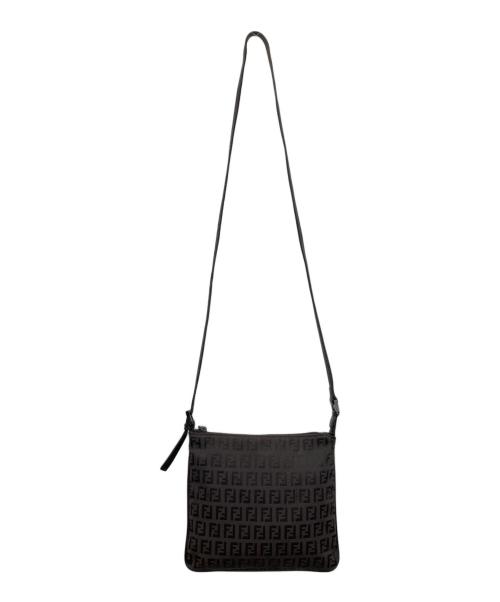 FENDI（フェンディ）FENDI (フェンディ) ロゴショルダーバッグ ブラウンの古着・服飾アイテム
