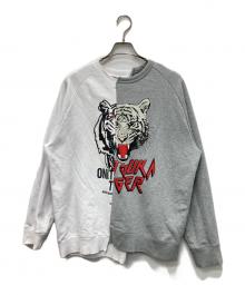 Onitsuka Tiger（オニツカタイガー）の古着「リメイクドッキングスウェット」｜ホワイト×グレー