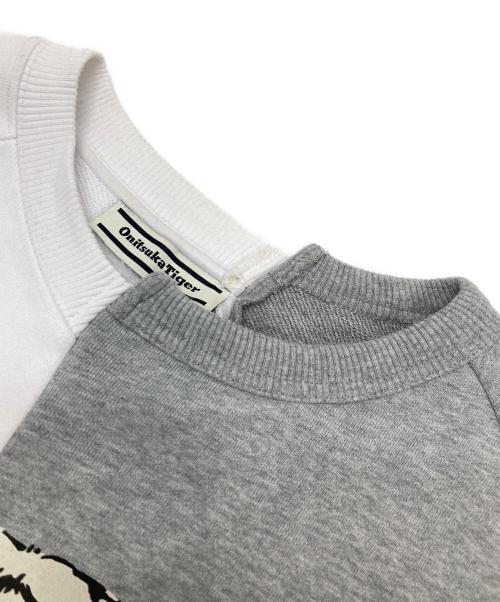 Onitsuka Tiger（オニツカタイガー）Onitsuka Tiger (オニツカタイガー) リメイクドッキングスウェット ホワイト×グレー サイズ:Mの古着・服飾アイテム