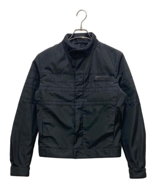 PRADA（プラダ）PRADA (プラダ) tab biker jacket ブラック サイズ:46の古着・服飾アイテム