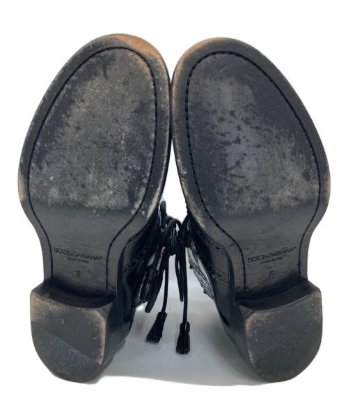 DOLCE & GABBANA（ドルチェ＆ガッバーナ）DOLCE & GABBANA (ドルチェ＆ガッバーナ) ウィングチップブーツ ブラック サイズ:6の古着・服飾アイテム