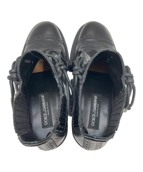 DOLCE & GABBANA（ドルチェ＆ガッバーナ）DOLCE & GABBANA (ドルチェ＆ガッバーナ) ウィングチップブーツ ブラック サイズ:6の古着・服飾アイテム