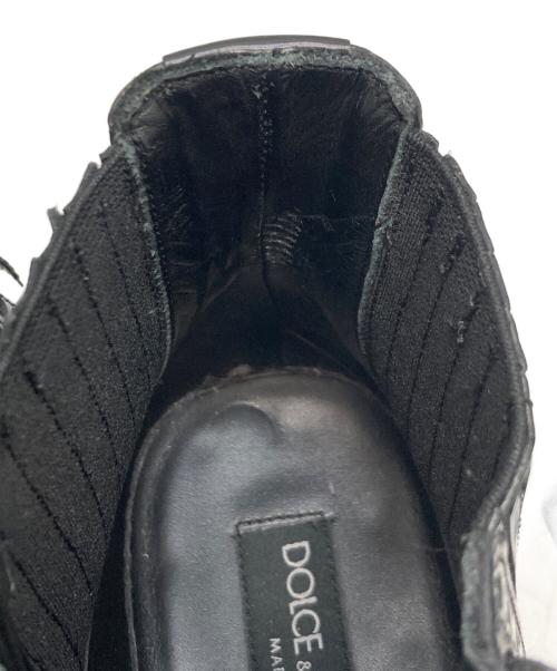 DOLCE & GABBANA（ドルチェ＆ガッバーナ）DOLCE & GABBANA (ドルチェ＆ガッバーナ) ウィングチップブーツ ブラック サイズ:6の古着・服飾アイテム