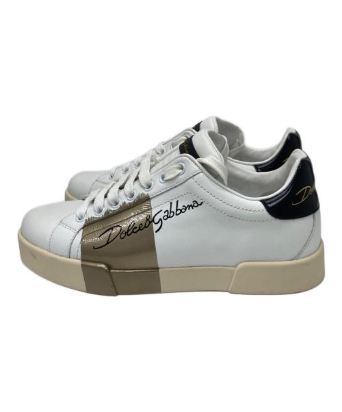 DOLCE & GABBANA（ドルチェ＆ガッバーナ）DOLCE & GABBANA (ドルチェ＆ガッバーナ) ローカットスニーカー ホワイト サイズ:5 1/2の古着・服飾アイテム