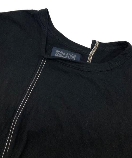 REGULATION Yohji Yamamoto（レギュレーションヨウジヤマモト）REGULATION Yohji Yamamoto (レギュレーションヨウジヤマモト) アシンメトリーカットソー ブラック サイズ:1の古着・服飾アイテム