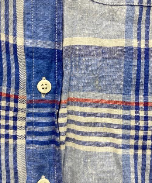 POLO RALPH LAUREN（ポロ・ラルフローレン）POLO RALPH LAUREN (ポロ・ラルフローレン) リネンチェックワンピース ブルー サイズ:2の古着・服飾アイテム