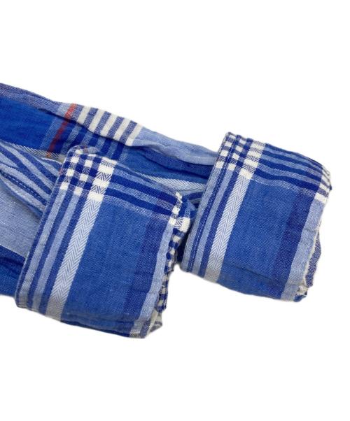 POLO RALPH LAUREN（ポロ・ラルフローレン）POLO RALPH LAUREN (ポロ・ラルフローレン) リネンチェックワンピース ブルー サイズ:2の古着・服飾アイテム