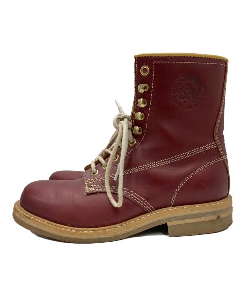 DIESEL（ディーゼル）DIESEL (ディーゼル) レースアップブーツ レッド サイズ:40の古着・服飾アイテム