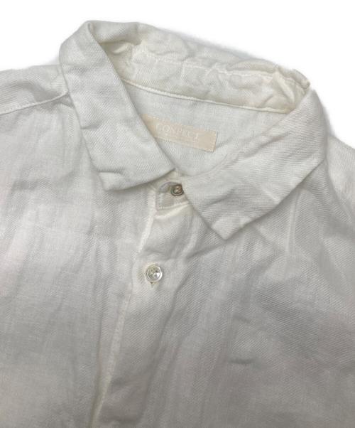 confect（コンフェクト）CONFECT (コンフェクト) リネンツイルレギュラーカラーシャツ ホワイト サイズ:3の古着・服飾アイテム