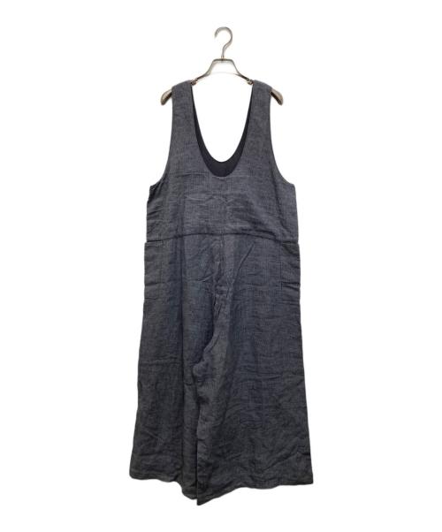 nest Robe（ネストローブ）nest Robe (ネストローブ) リネン千鳥柄サロペット グレー サイズ:FREEの古着・服飾アイテム