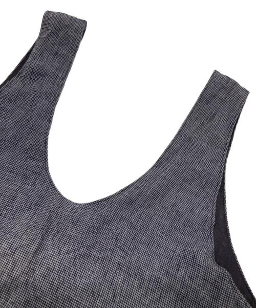 nest Robe（ネストローブ）nest Robe (ネストローブ) リネン千鳥柄サロペット グレー サイズ:FREEの古着・服飾アイテム