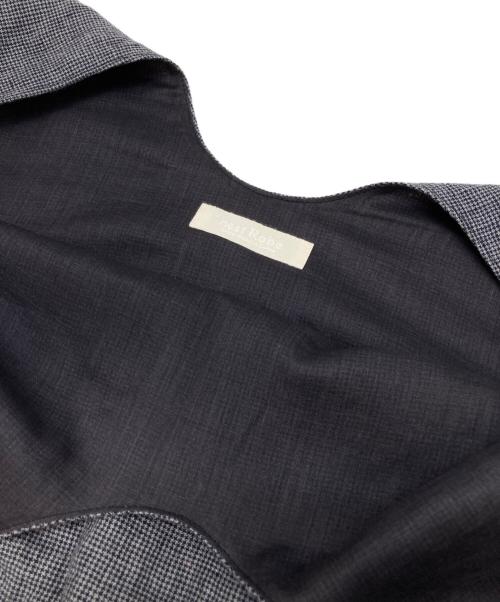 nest Robe（ネストローブ）nest Robe (ネストローブ) リネン千鳥柄サロペット グレー サイズ:FREEの古着・服飾アイテム