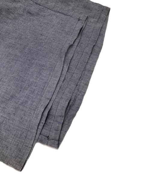 nest Robe（ネストローブ）nest Robe (ネストローブ) リネン千鳥柄サロペット グレー サイズ:FREEの古着・服飾アイテム