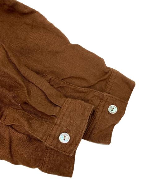 nest Robe（ネストローブ）nest Robe (ネストローブ) リネンシャツワンピース ブラウン サイズ:2の古着・服飾アイテム