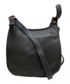 COACHコーチ）の古着「フラップレザーショルダーバッグ」｜ブラック