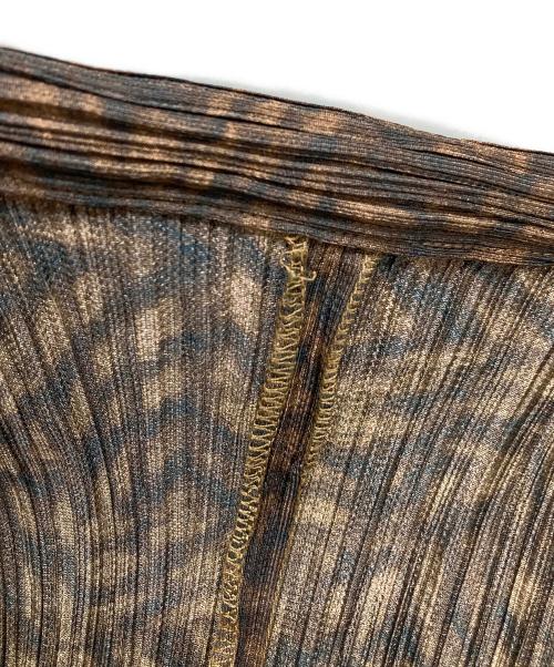 PLEATS PLEASE（プリーツプリーズ）PLEATS PLEASE (プリーツプリーズ) 総柄プリーツシャツ ブラウン サイズ:3の古着・服飾アイテム