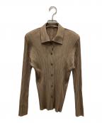 PLEATS PLEASEプリーツプリーズ）の古着「プリーツシャツ」｜ブラウン