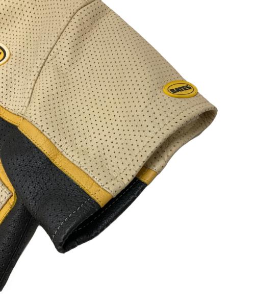 BATES（ベイツ）BATES (ベイツ) ハーフスリーブパンチングレザージャケット ベージュ サイズ:Lの古着・服飾アイテム