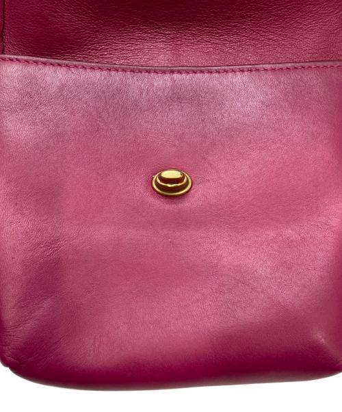 COACH（コーチ）COACH (コーチ) 逆台形型ターンロックレザーショルダーバッグ ピンクの古着・服飾アイテム