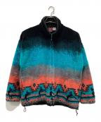 MAZMANIAマズマニア）の古着「総柄フリースジャケット」｜ブラック