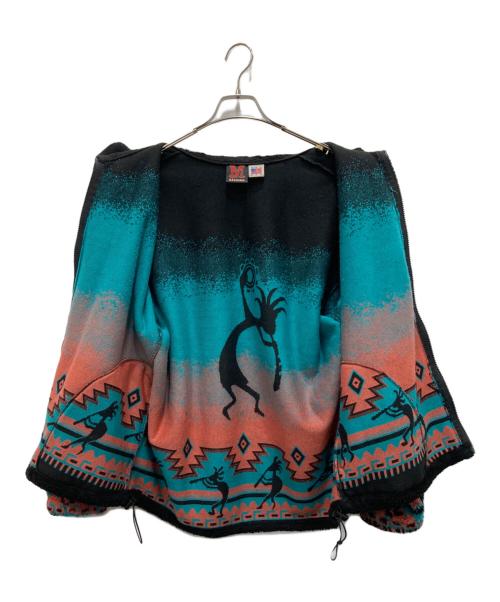 MAZMANIA（マズマニア）MAZMANIA (マズマニア) 総柄フリースジャケット ブラック サイズ:Mの古着・服飾アイテム