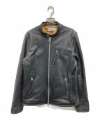 Retro Gradeレトログレード）の古着「シープレザー シングル ライダースジャケット」｜ブラック