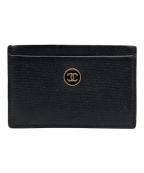 CHANELシャネル）の古着「ココボタンカードケース」｜ブラック