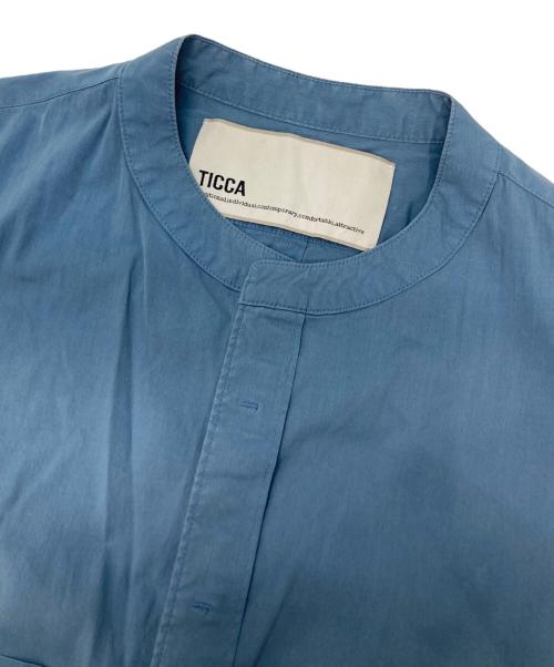 ticca（ティッカ）ticca (ティッカ) コットンスタンドカラーシャツワンピース ブルー サイズ:Fの古着・服飾アイテム