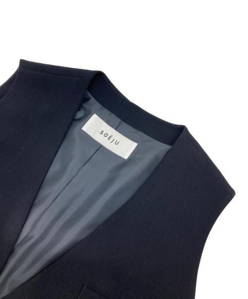 SOEJU（ソージュ）SOEJU (ソージュ) ウールライクロングジレ ネイビー サイズ:FREEの古着・服飾アイテム