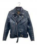 VANSONバンソン）の古着「C2ダブルライダースジャケット」｜ネイビー