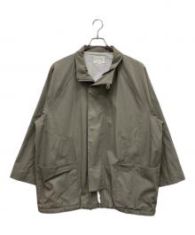 STILL BY HAND（スティルバイハンド）の古着「強撚コットン×ポリエステルスタンドカラーハーフコート」｜グレー