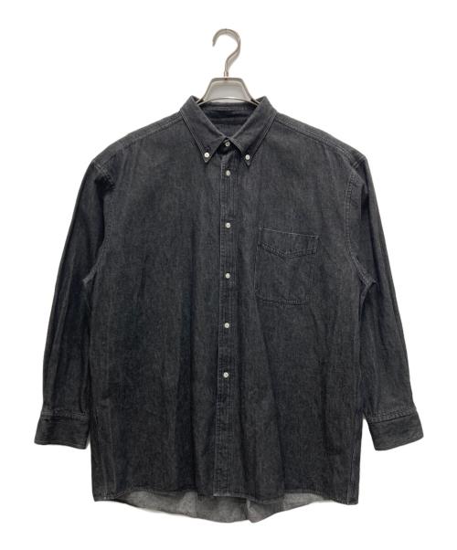 INTERIM（インテリム）INTERIM (インテリム) ボタンダウンデニムシャツ ブラック サイズ:5の古着・服飾アイテム