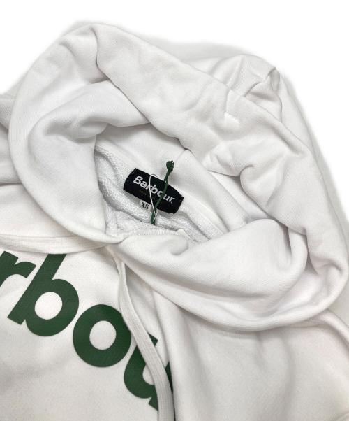 Barbour（バブアー）Barbour (バブアー) ロゴ スウェット フード パーカー ホワイト サイズ:XSの古着・服飾アイテム