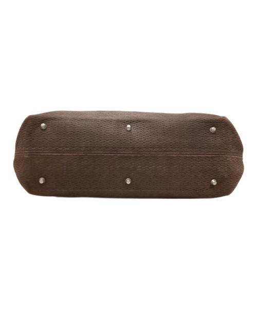 M.U.L（エムユーエル）M.U.L (エムユーエル) メッシュ型押しベントトート ブラウンの古着・服飾アイテム