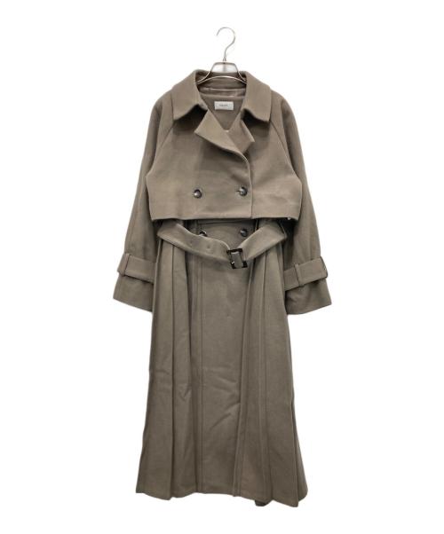 Snidel（スナイデル）Snidel (スナイデル) 2wayプリーツウールコート ブラウンの古着・服飾アイテム