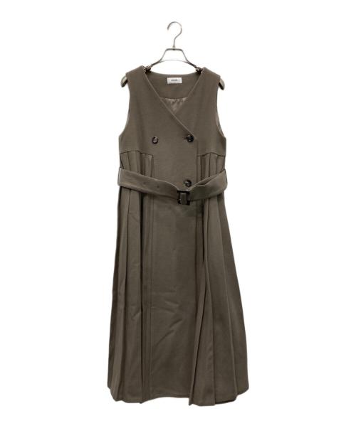 Snidel（スナイデル）Snidel (スナイデル) 2wayプリーツウールコート ブラウンの古着・服飾アイテム