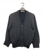 COMME des GARCONS HOMMEコムデギャルソン オム）の古着「切替ニットフロントジップカーディガン」｜ブラック