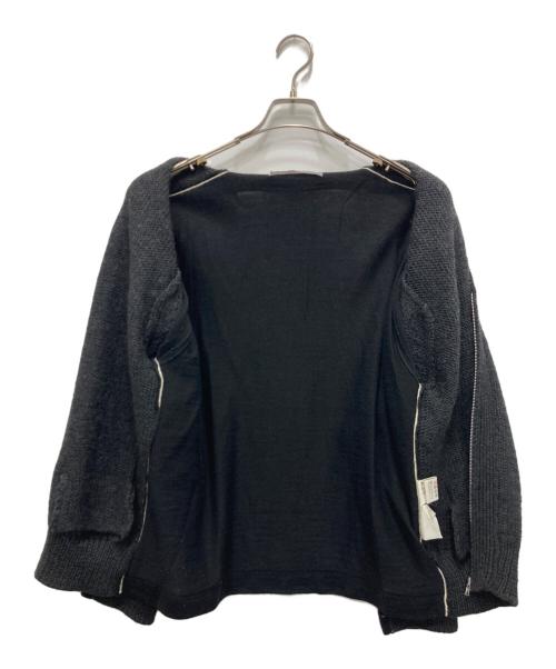COMME des GARCONS HOMME（コムデギャルソン オム）COMME des GARCONS HOMME (コムデギャルソン オム) 切替ニットフロントジップカーディガン ブラック サイズ:不明（実寸参照）の古着・服飾アイテム