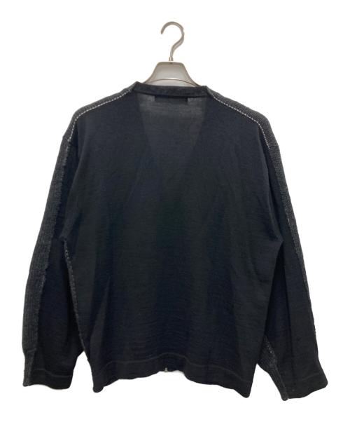 COMME des GARCONS HOMME（コムデギャルソン オム）COMME des GARCONS HOMME (コムデギャルソン オム) 切替ニットフロントジップカーディガン ブラック サイズ:不明（実寸参照）の古着・服飾アイテム