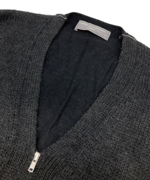 COMME des GARCONS HOMME（コムデギャルソン オム）COMME des GARCONS HOMME (コムデギャルソン オム) 切替ニットフロントジップカーディガン ブラック サイズ:不明（実寸参照）の古着・服飾アイテム