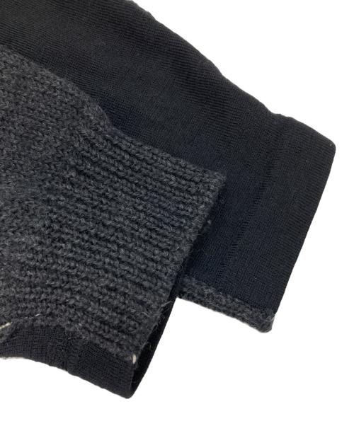 COMME des GARCONS HOMME（コムデギャルソン オム）COMME des GARCONS HOMME (コムデギャルソン オム) 切替ニットフロントジップカーディガン ブラック サイズ:不明（実寸参照）の古着・服飾アイテム